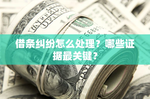 北京借条纠纷怎么处理？哪些证据最关键？
