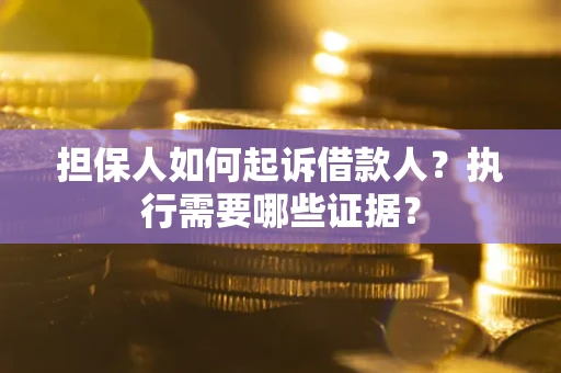 北京担保人如何起诉借款人？执行需要哪些证据？